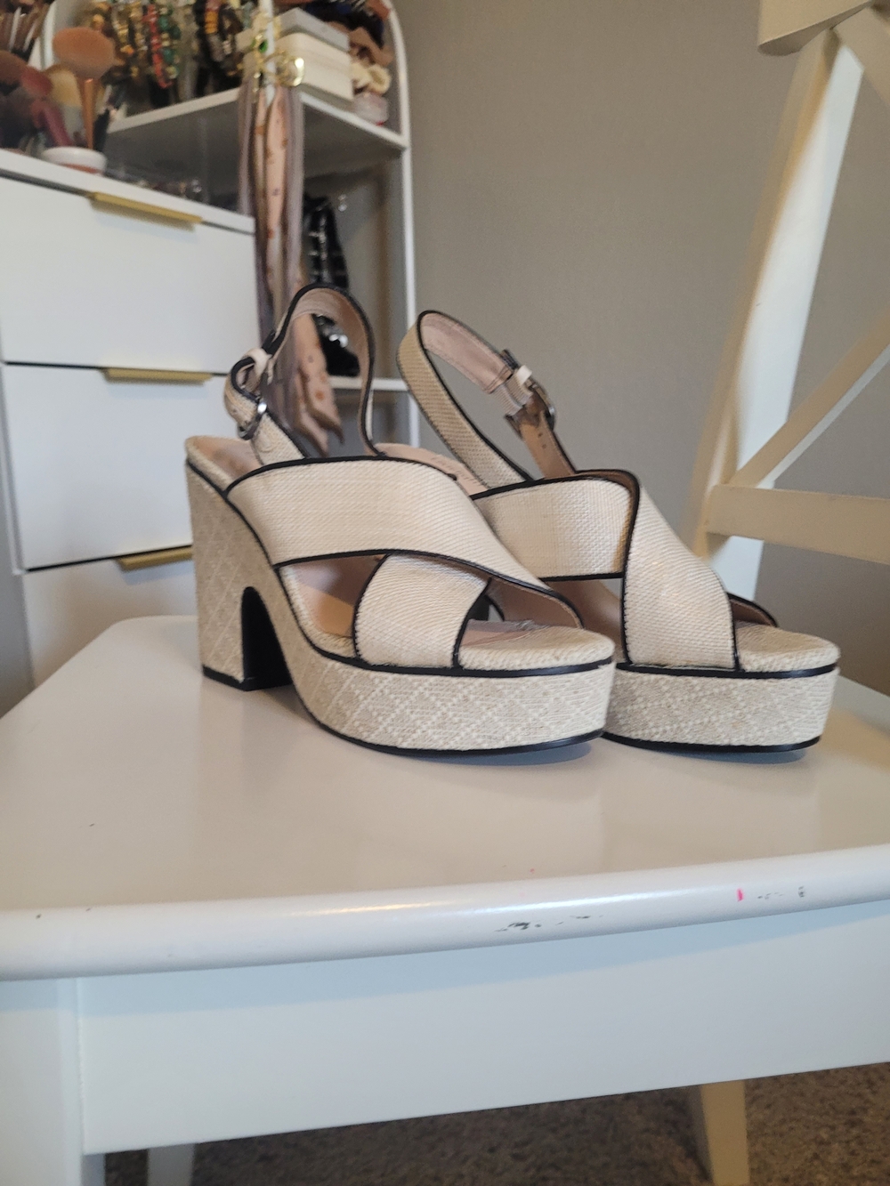 Limelight Cream Platform Sandals